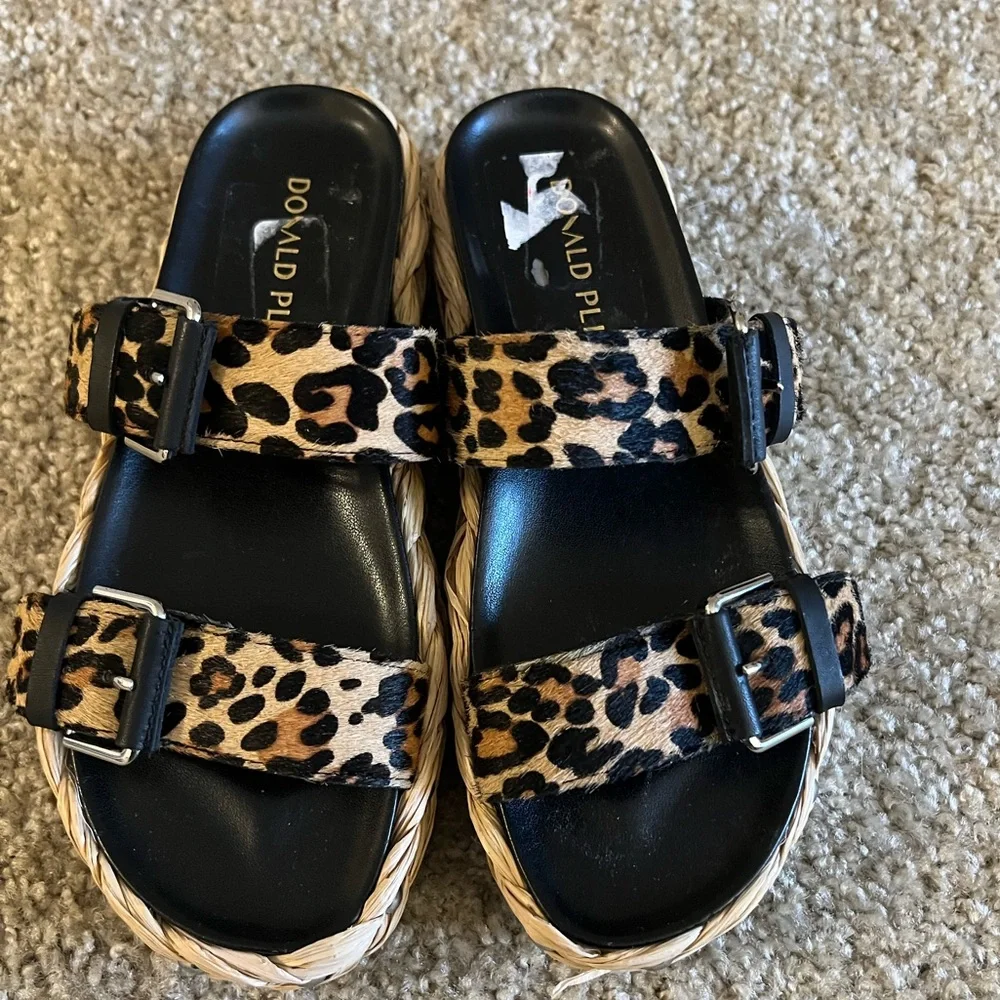 Donald Pliner Larabee‎ printed calf hair slide sandals 6 $168